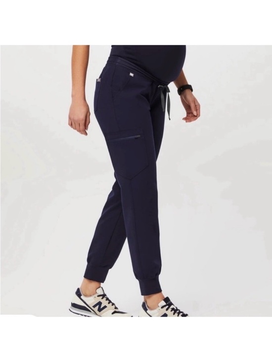 Figs Pants - FIGS Maternity Navy Jogger Scrub Pants Zamora L/P Petite Large Stretch Nurse